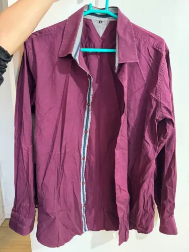Camisa Social Roxa e Azul