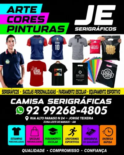Trabalho com camisetas e uniformes esportivo fardamento escolar ex