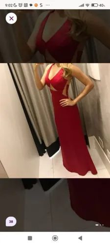 Vestido longo vermelho festa