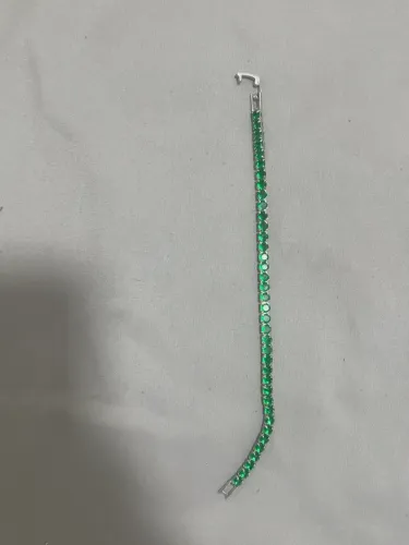 Pulseira Riviera 17cm Pedras Verdes