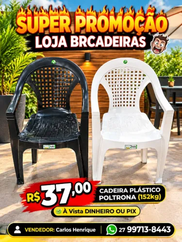 Cadeira Plastico Poltrona 152kg