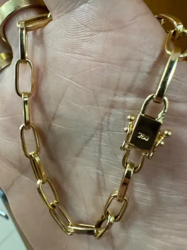 Pulseira Tijolinho de ouro 3.89g 18k procedência garantia eterna