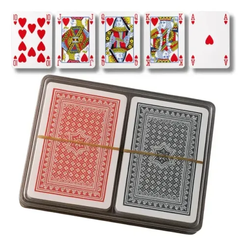 Baralho Cartas Plástico 100% à Prova D'água 104 Cartas Pôquer Vermelho Preto