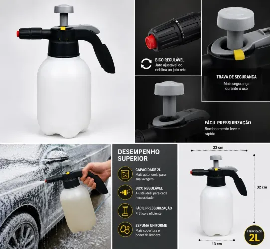 Pulverizador de Espuma para Lavagem Automotiva de 2 litros