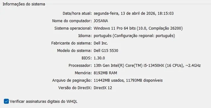 Notebook Gamer Dell G15 5530 - RTX 3050 - i5 