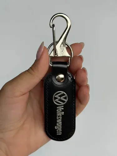 Chaveiro Carro Couro Luxo Com Gancho Automotivo Volkswagen Preto