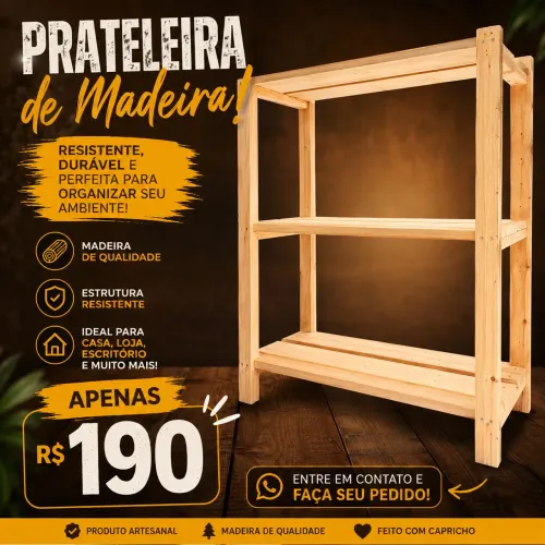 Prateleira de madeira