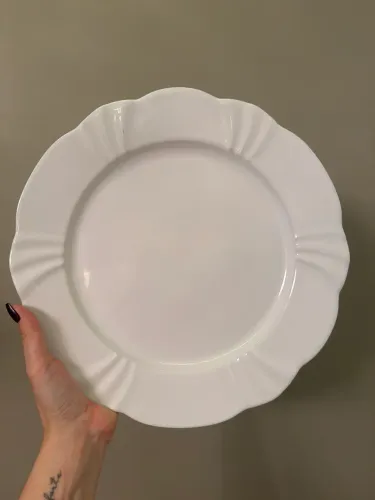 Par De Pratos Rasos / Bolo - Porcelana Branca Oxford