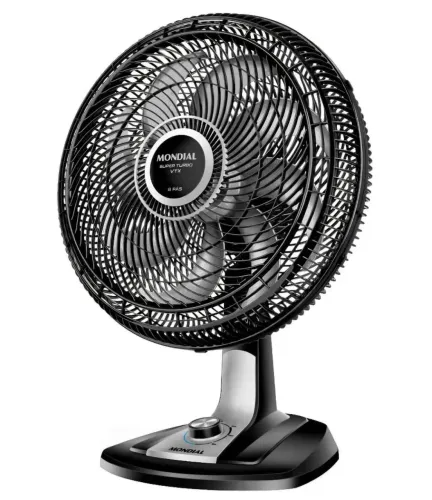 MONDIAL Ventilador 40cm Super Turbo 8 Pás, Preto/Prata, 140W, 220V - VTX-40-8P