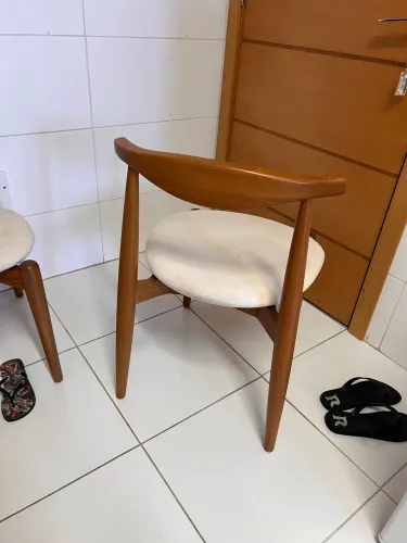 Conjunto de 6 Cadeiras De Jantar Design Retro Mid-Century Madeira