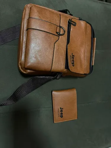 Bolsa de ombro masculina - com carteira