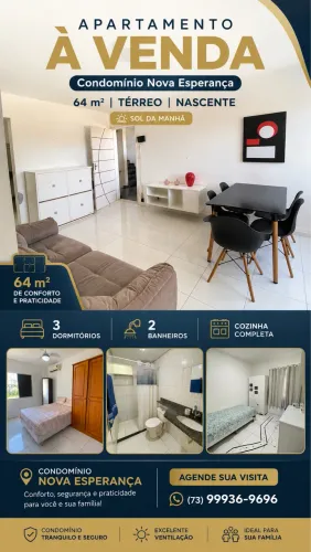 VENDO APARTAMENTO 3 QUARTOS MOBILIADO
