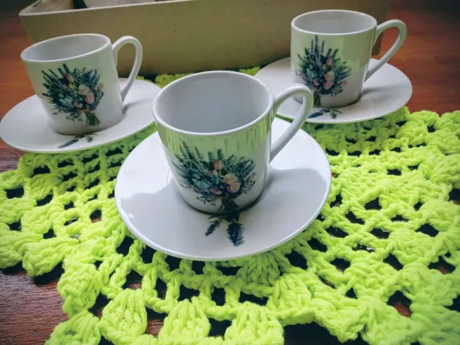 Jogo xicaras porcelana para cafe