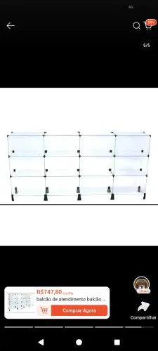 Vendo balcão de vidro