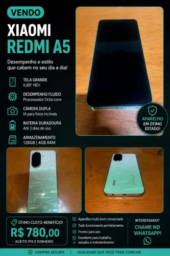 Vendo Celular novo REDMI A5