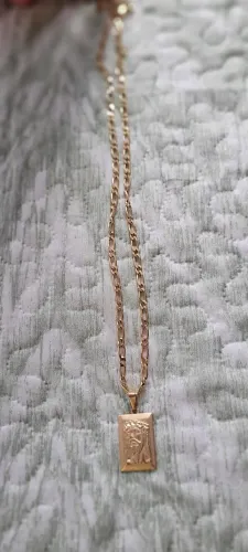 Corrente banhada a ouro 24 com pingente 