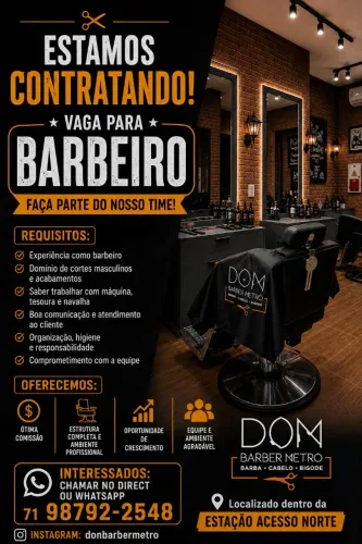 VAGA PARA BARBEIRO