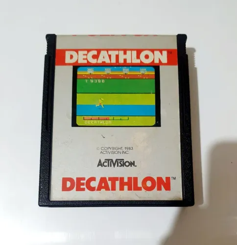 DECATHLON ATARI 2600 CARTUCHO 100% ORIGINAL ACTIVISION POLIVOX OLIMPIADAS SILVER LABEL TOP