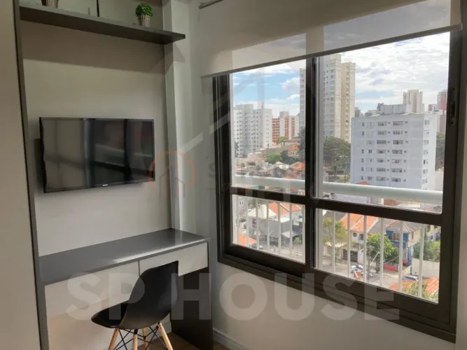 Apartamento totalmente imobiliado com 1 quarto na Vila Mariana, SP: 1 banheiro, 1 vaga de