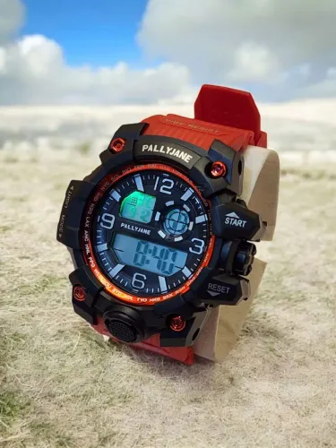 Relogio masculino pulseira de silicone vermelho com alarme calendário e luz BCRM10