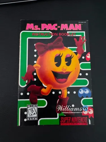 Manual Ms. Pac-Man Super Nintendo Original Colorido