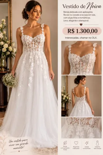 Vendo Vestido de noiva semi novo