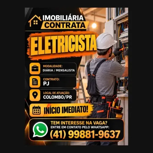 CONTRATA-SE ELETRICISTA - INÍCIO IMEDIATO