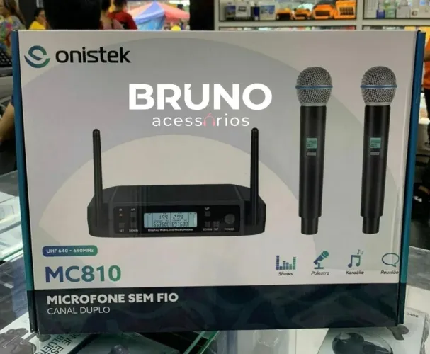 Microfone sem fio Duplo digital ONISTEK UHF