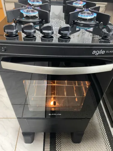 Fogão Mesa Vidro Automático Seminovo - Entrego !