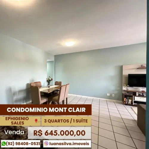 Condomínio Mont Clair - Imóvel para venda com 3 quartos em Adrianópolis - Manaus - AM