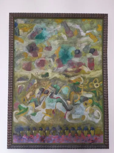 Tela Óleo sobre madeira - Artista Gil Carvalho - 1992