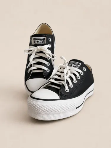 tênis converse all star lift preto 34 (plataforma e couro sintético)
