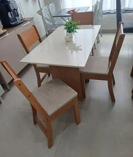 Mesa Karla 4 Cadeiras Na Promoção/Entrega É Montagem Grátis Loja R&L Moveis 