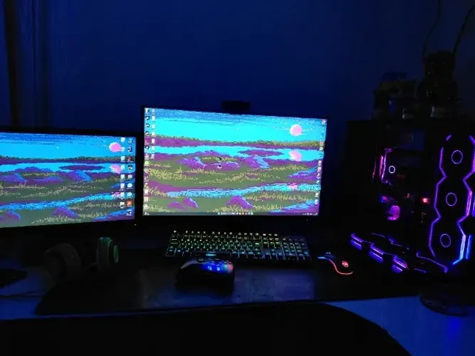 "Kit" Quarto Gamer - Pc Gamer, TV (Não smart), Cadeira Elements, Periféricos