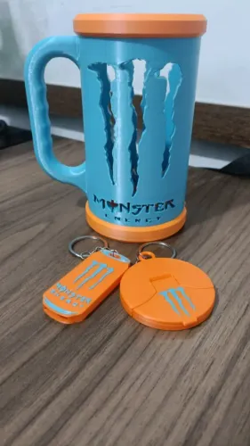 Copo Monster Duo Color, com Tampa e abridor