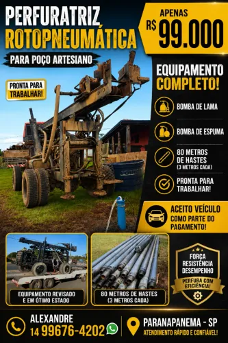 Perfuratriz hidráulica para poços 