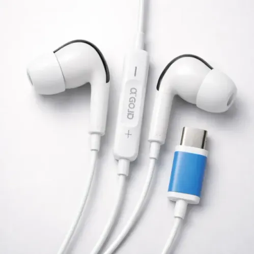 Fone de Ouvido Entrada Tipo C Intra-auricular com Microfone USB C A'Gold FN-A76L - NOVO