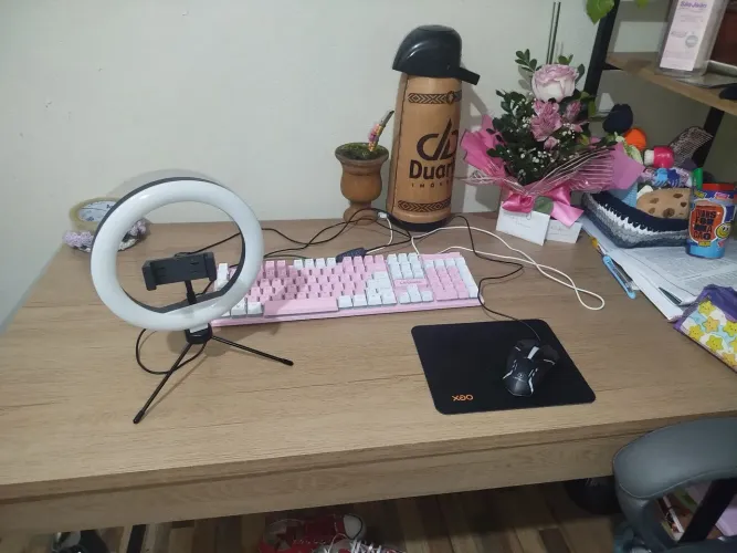 Vendo kit de teclado, mouse, mouse pad e ring light