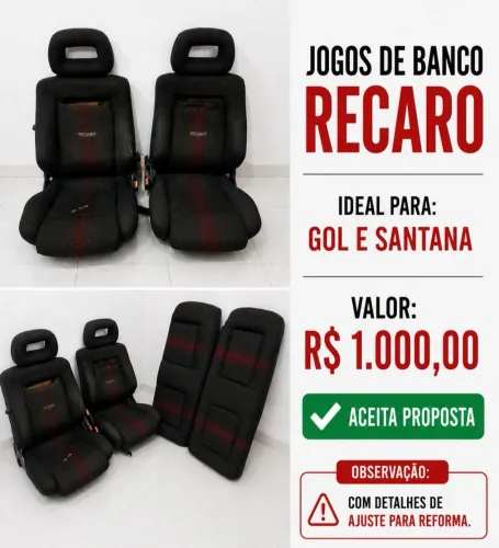 Jogo de Banco recaro