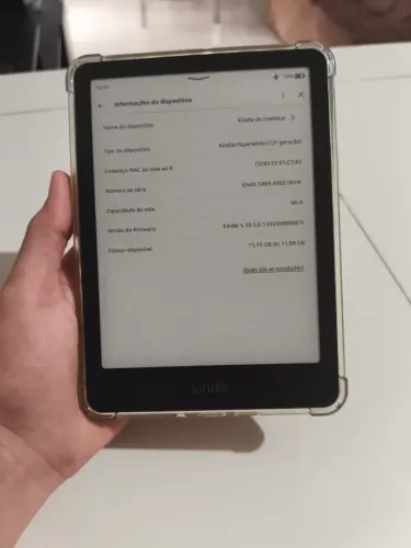 Kindle Paperwhite 12,° geração+ capinha e popsockt