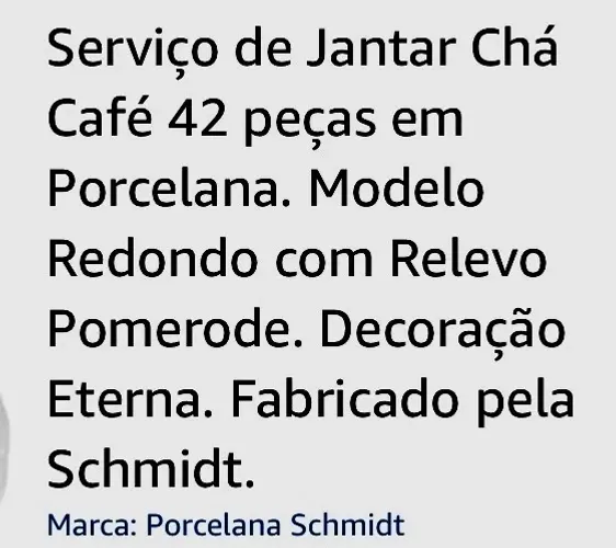 SERVIÇO DE JANTAR, CHÁ, CAFÉ: 42 peças SCHMIDT