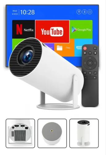 Mini Projetor Davely Hy300 4k Android Com Wi-fi E Bluetooth Branco 127/220v