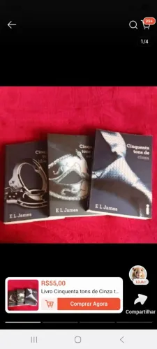 LIVRO TRILOGIA Cinquenta tons de Cinza 