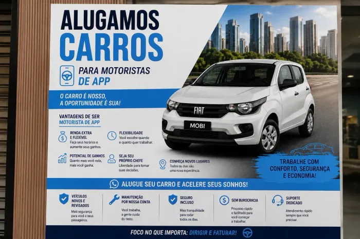 ALUGUEL DE VEÍCULO PARA MOTORISTA DE APP