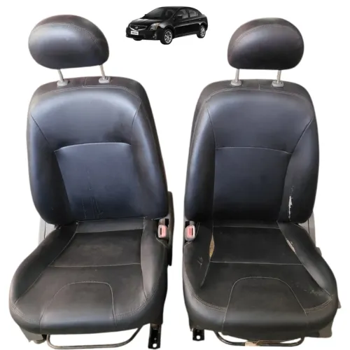 Par Banco Couro Dianteiro Nissan Sentra 2012 2011 10 Detalhe Preto