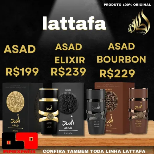 Perfume Lattafa Asad, Asad Elixir, Asad Bourbon! ótimos preços!