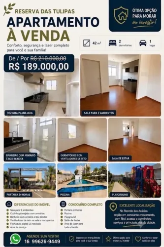 Venda apartamento Reversa das Tulipas