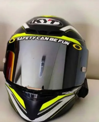 Capacete Kyt M + comunicador + viseira espelhada + spoiler 