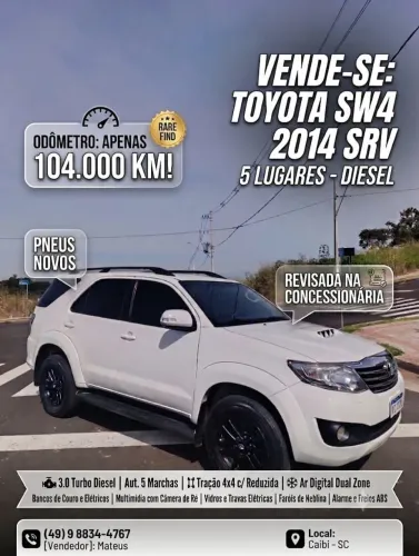 Toyota Hilux SW4 SRV D4-d 4X4 3.0 TDI Dies. AUT 2014