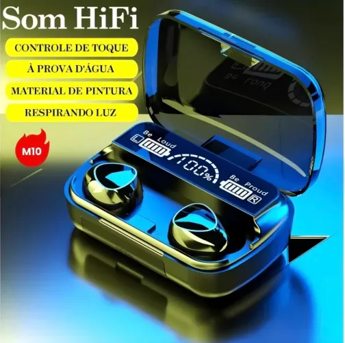 ? Fone Bluetooth M10 Sem Fio | Som Potente | Display Digital | Touch